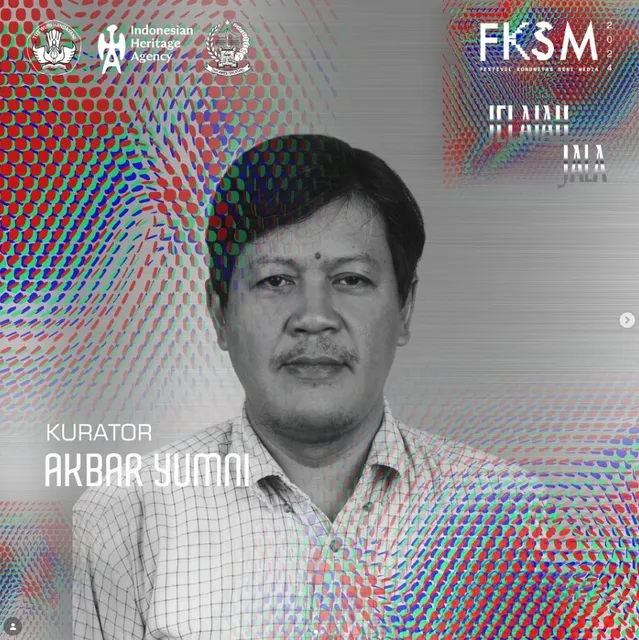 Poster profil Akbar Yumni, kurator dalam program FKSM Makassar.