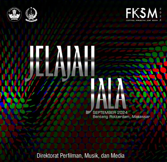 Poster Jelajah Jala, Festival Komunitas Seni Media Makassar 2024.