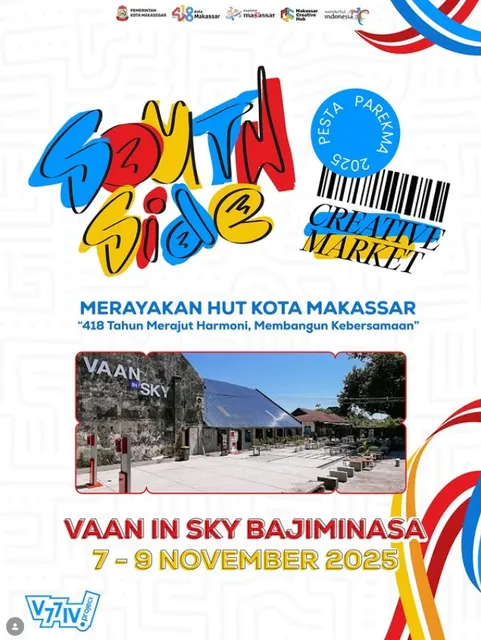 Poster Southside Creative Market di Vaan in Sky, Makassar.